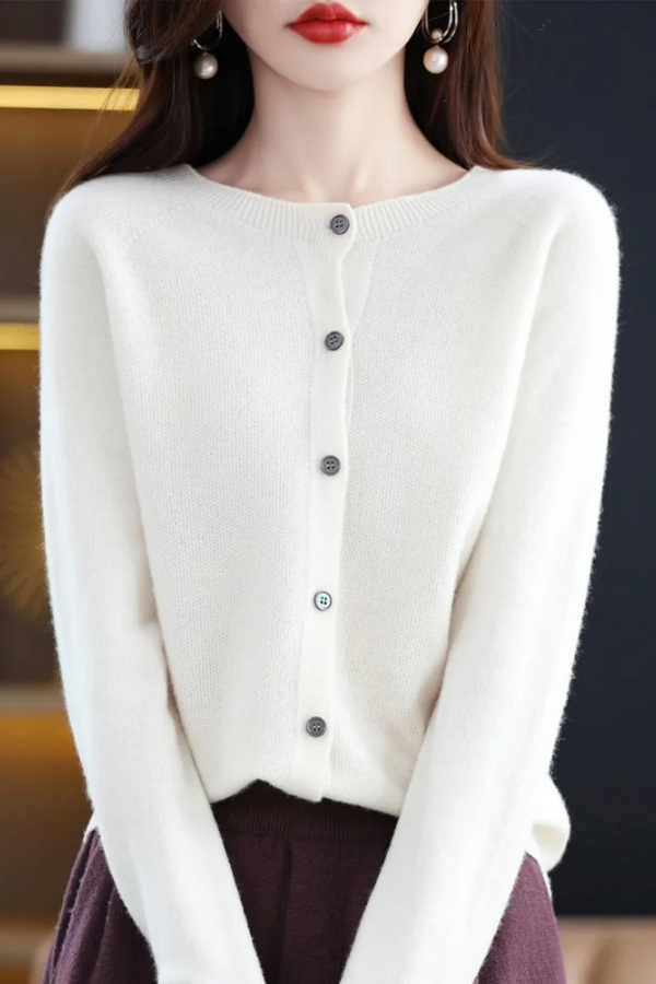 Comfortable women's long button cardigan, great for office wear or a casual chic everyday style.