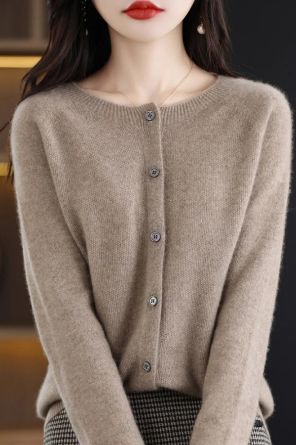 Women's comfortable long button cardigan, excellent for a stylish layered look in any everyday outfit.