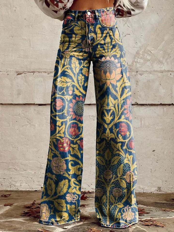 Plus size women's comfortable baggy jeans, great for everyday casual wear.