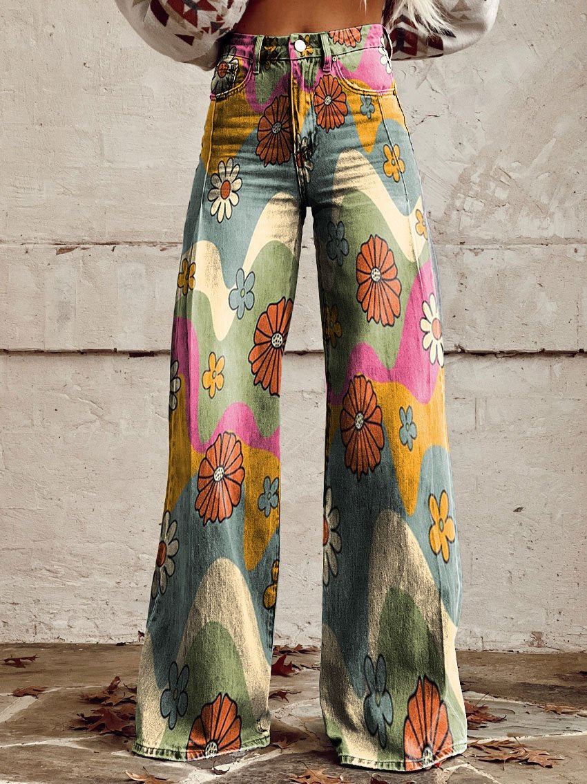 Baggy denim jeans for women, combining long fit and relaxed style for casual wear.