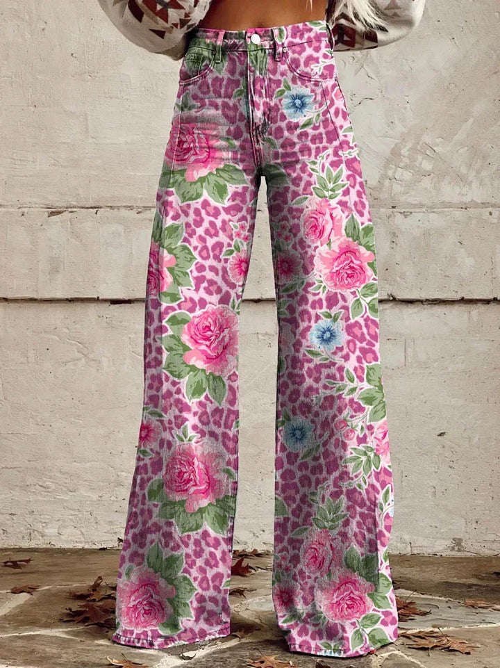 Comfortable women's casual pants, featuring a trendy baggy fit in durable denim.