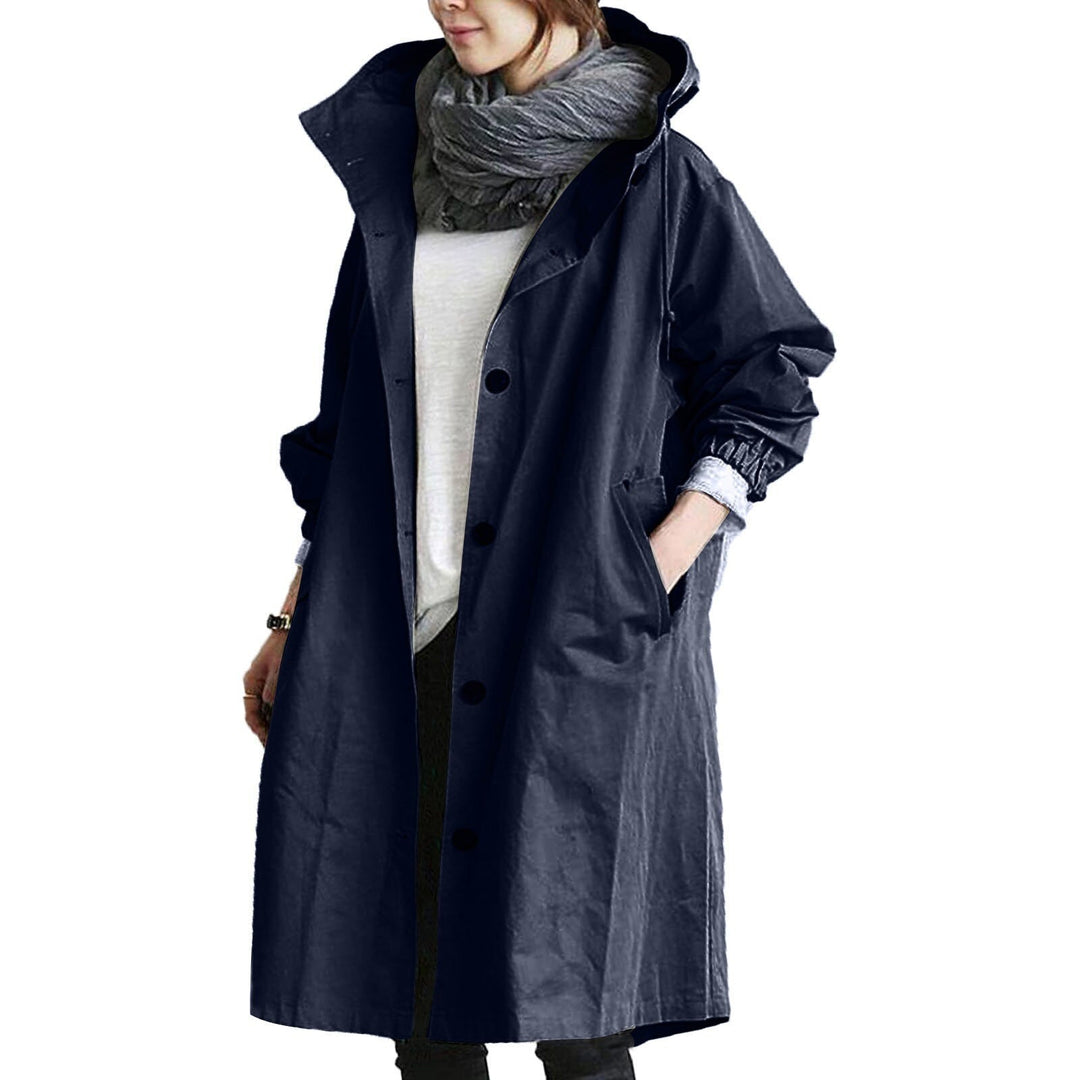 Versatile women's long raincoat, an essential all-weather outerwear for spring, summer, and everyday fashion.