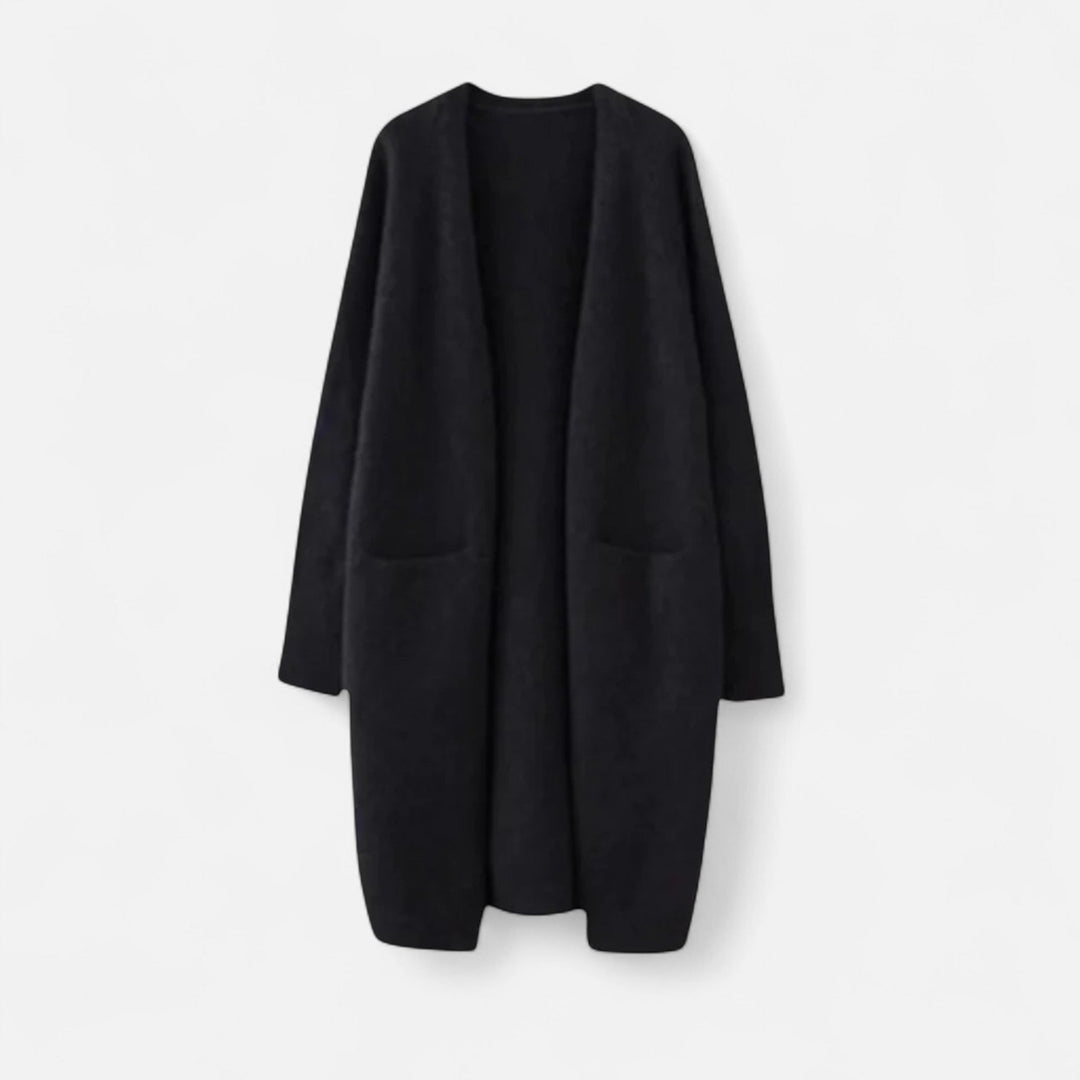 Versatile women's longline open front cardigan coat, an essential outerwear for warmth & style.
