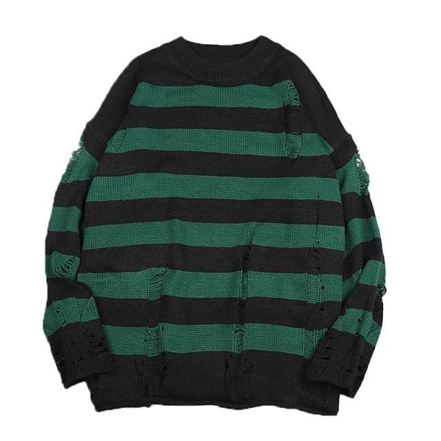 Soft & cozy women's loose striped sweater, a relaxed fit top for ultimate comfort in everyday casual fashion.