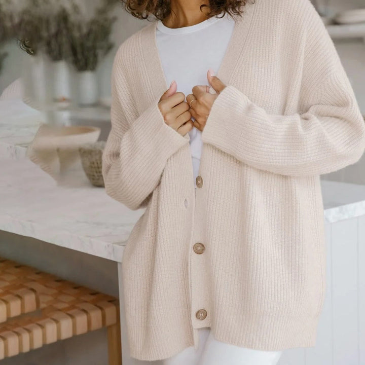 Premium women's oversized cardigan, soft knit for a luxurious feel & comfortable relaxed fit.