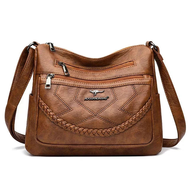 Women's soft leather shoulder bag, a versatile luxury everyday handbag.