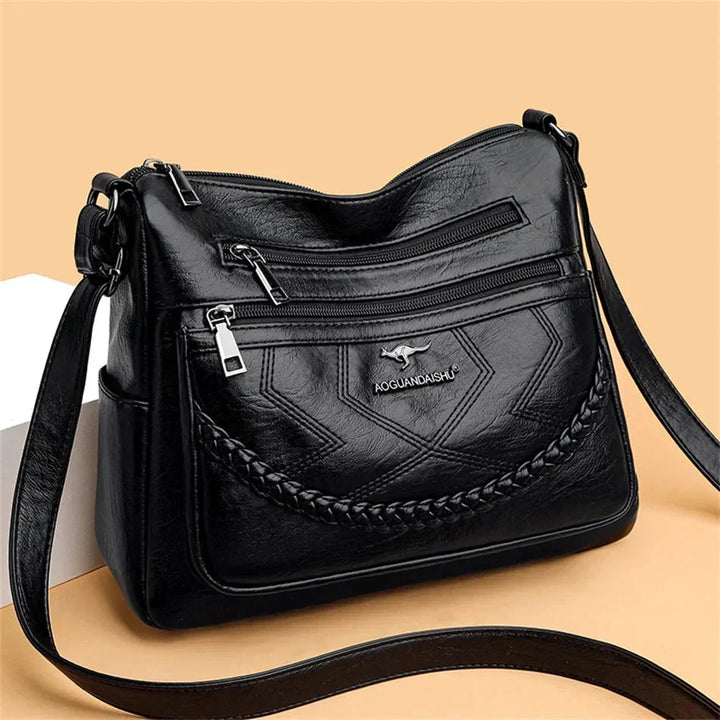 Chic women's luxury soft leather shoulder bag, combining elegance with everyday versatility.