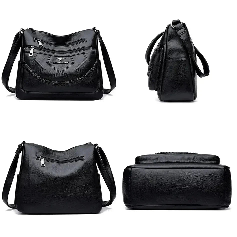 Everyday elegant women's soft leather shoulder bag, a practical luxury handbag.