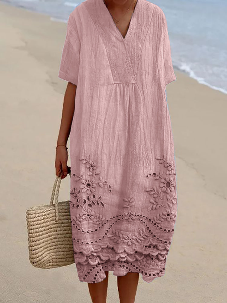 Women's Mila bohemian summer midi dress; a versatile beach dress or stylish casual women's clothing.