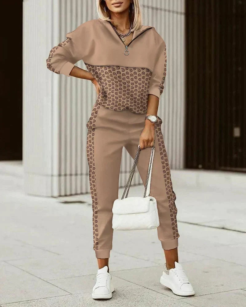 Stylish women's athletic jogger set, offering casual comfort & modern everyday fashion.