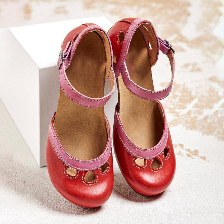 Chic women's open toe sandals with sturdy block heel and adjustable ankle strap, essential for summer comfort.