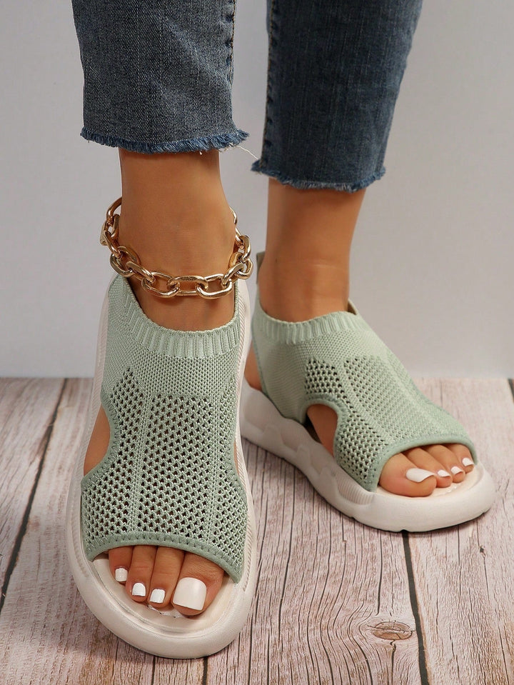 Chic open toe platform sandals for women, lightweight slip-on design for summer adventures.