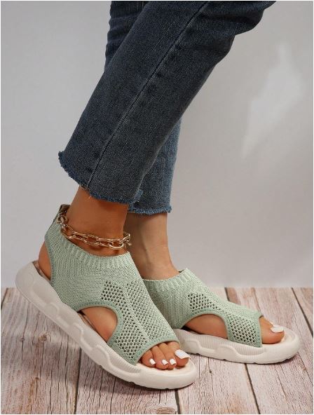 Women's open toe platform sandals, lightweight slip-on with cushioned sole for ultimate comfort.