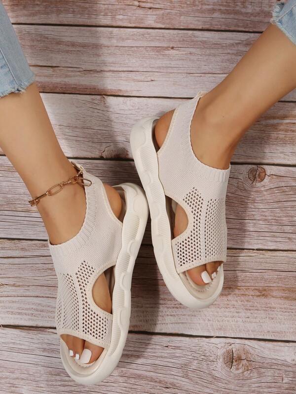 Women's open toe platform sandals, versatile lightweight slip-on for casual & active wear.