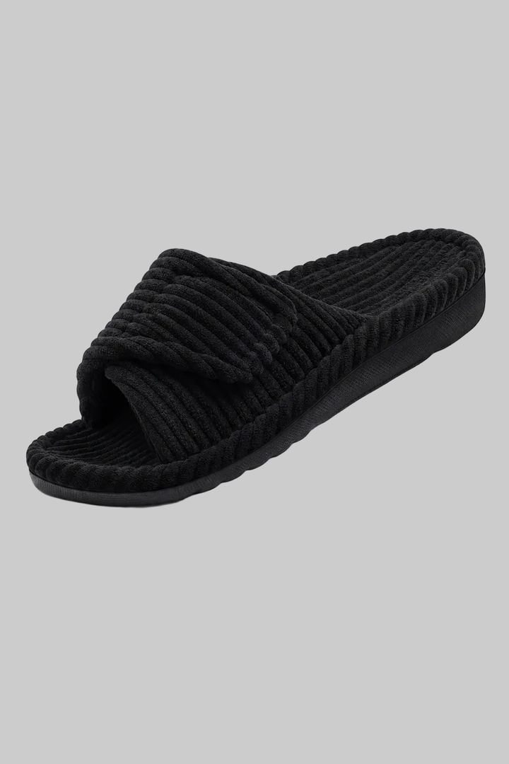 Easy-wear women's open toe slippers, offering excellent arch and foot support for comfortable walking.