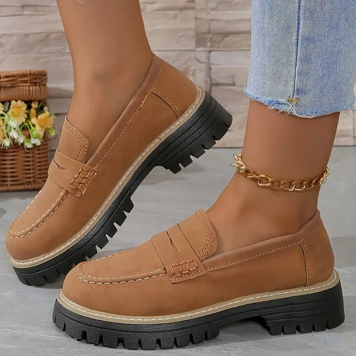 Easy slip-on women's orthopaedic loafers, wide toe box for comfort, ideal supportive flats for walking.