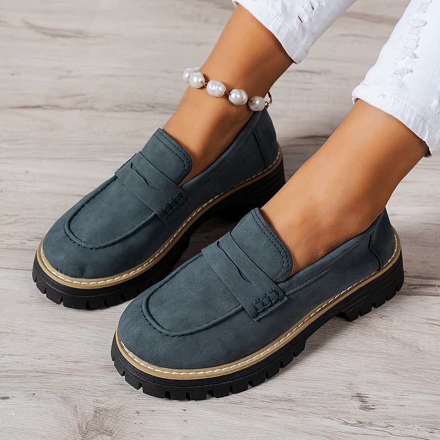 Women's orthopaedic comfort loafers paired with casual outfit, wide toe box for stylish everyday support.