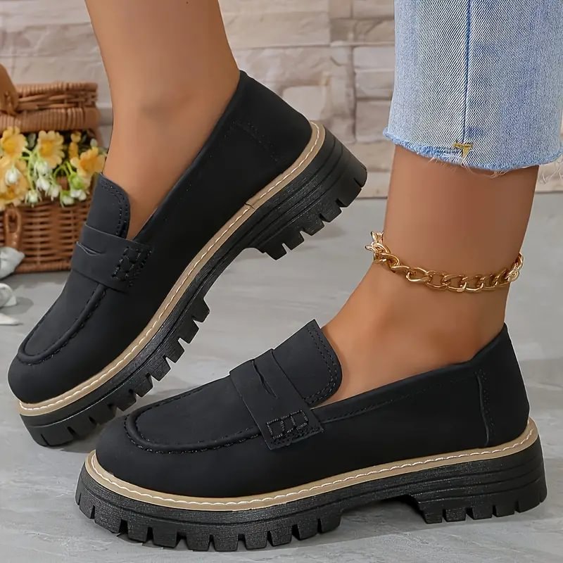 Close-up of wide toe box on women's orthopaedic comfort loafers, promoting natural foot health.