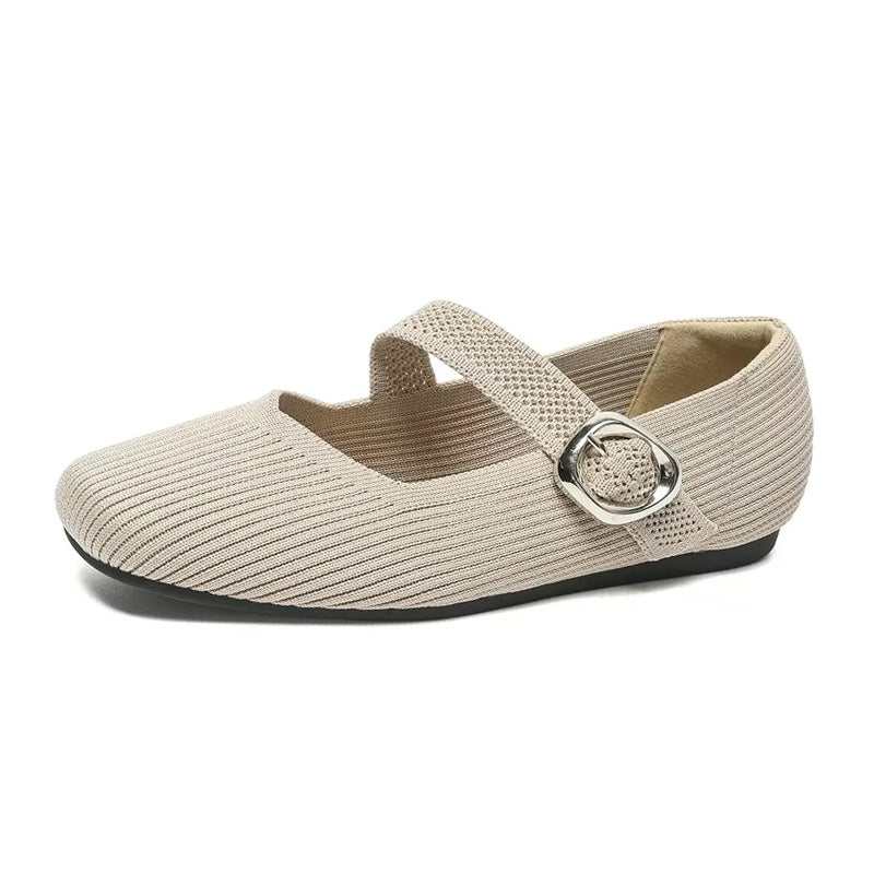 Women's orthopaedic Mary Jane flats with square toe for all-day comfort & foot support.
