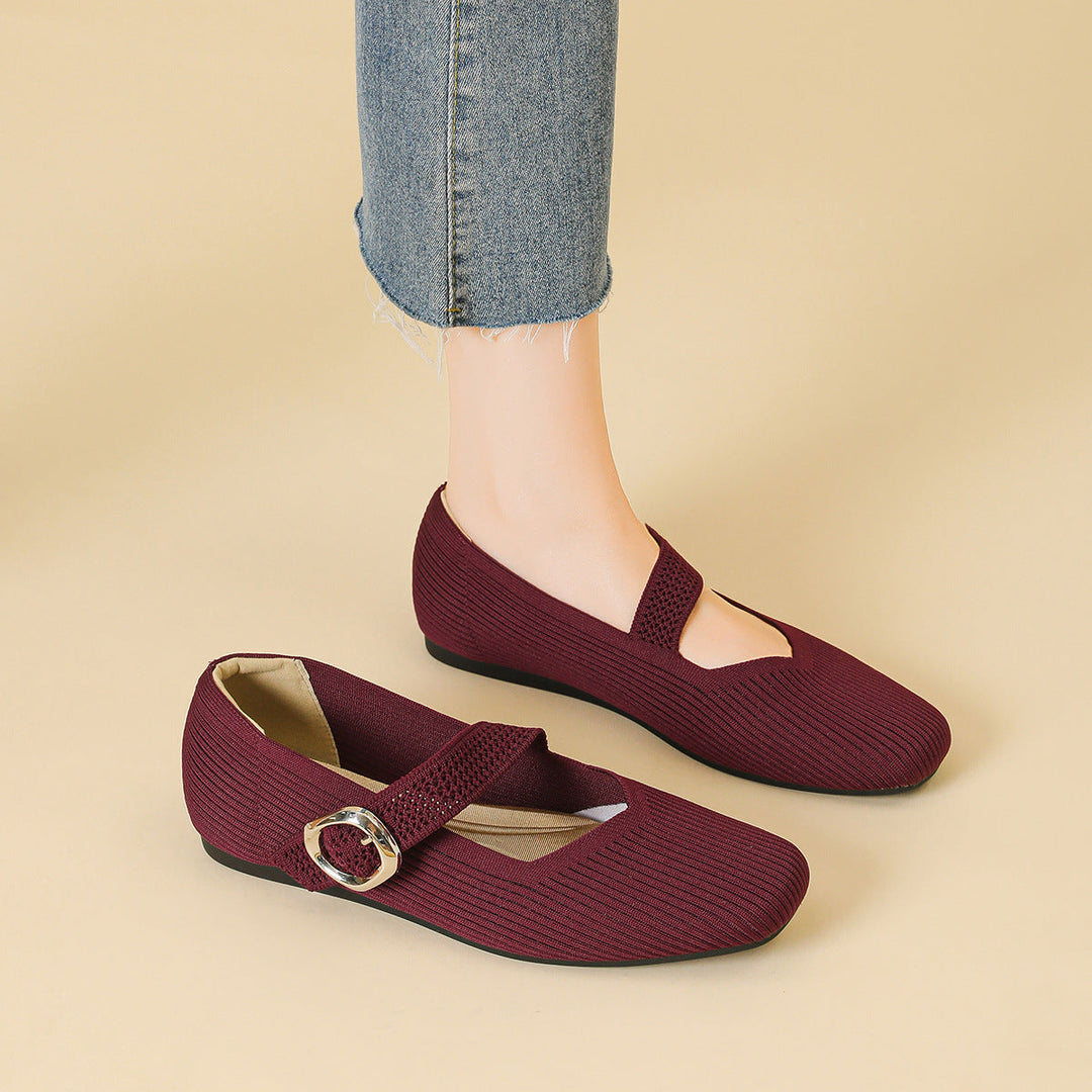 Women's square toe Mary Jane flats, orthopaedic for maximum comfort and foot support.