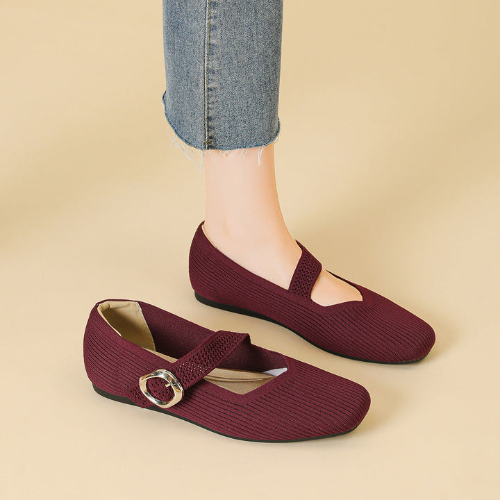 Women's square toe Mary Jane flats, orthopaedic for maximum comfort and foot support.