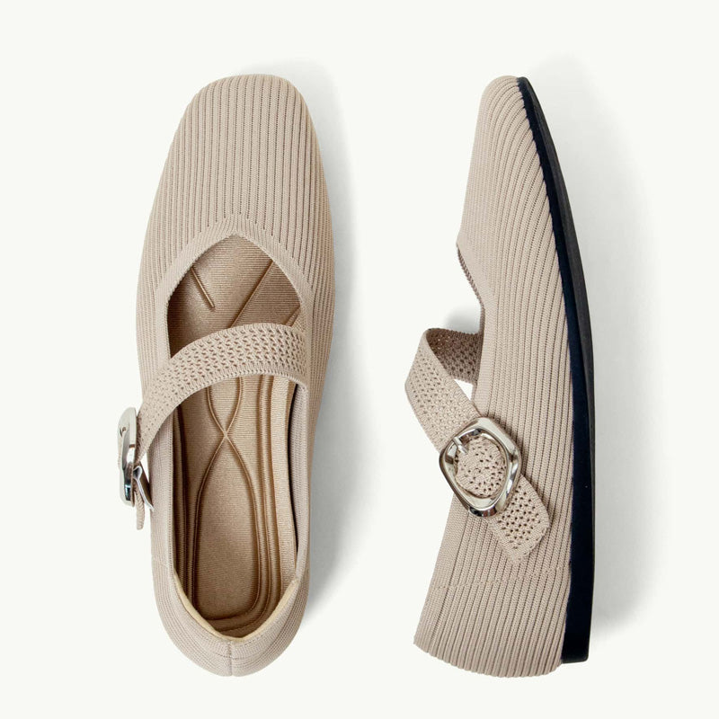 Casual chic women's Mary Jane flats. Square toe design offers orthopaedic foot support.