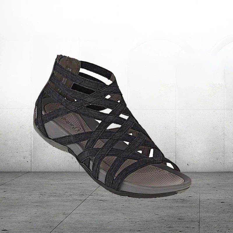 Women's multi-strap adjustable sandals, combining summer style with essential orthopedic support.
