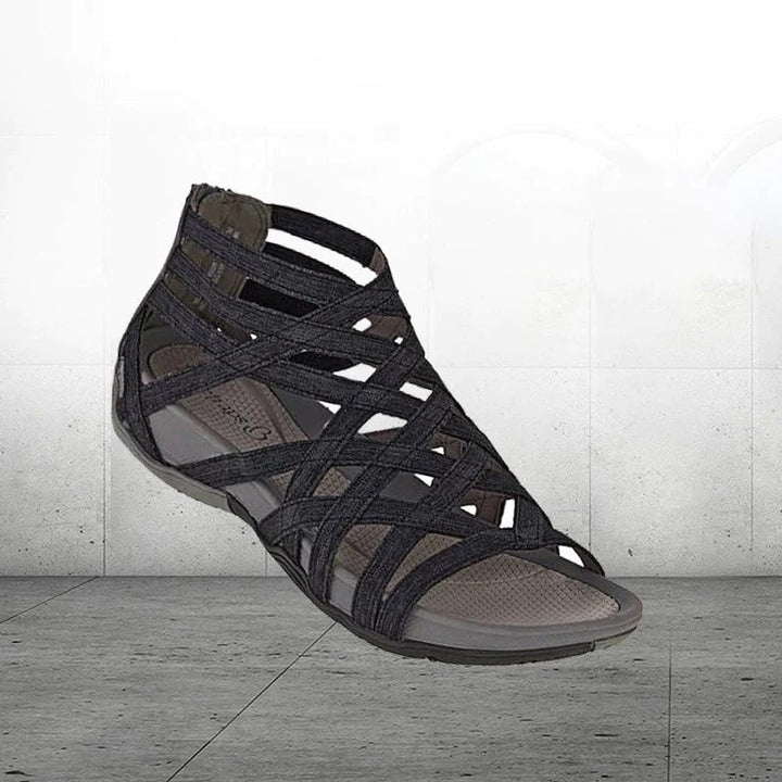 Women's multi-strap adjustable sandals, combining summer style with essential orthopedic support.