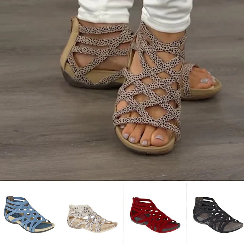 Black women's orthopedic walking sandals with adjustable straps for personalized summer comfort.