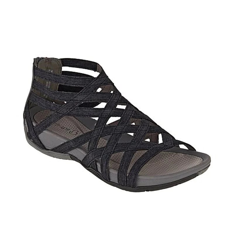 Close-up of adjustable straps on women's orthopedic summer sandals, ensuring a perfect fit.