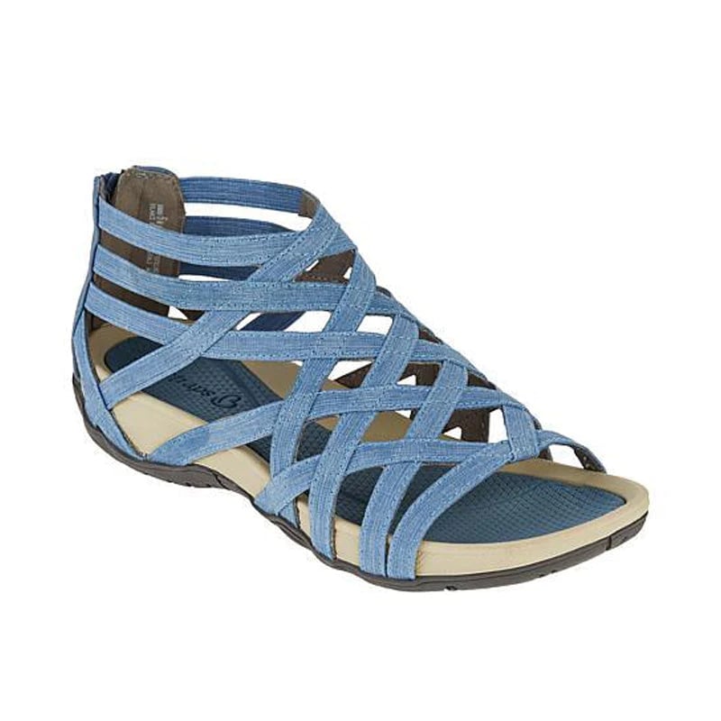 Side view of women's comfort orthopedic sandals, highlighting foot support features for summer.
