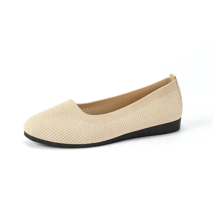Stylish black women's orthopedic ballet flats for comfortable daily wear & foot support.