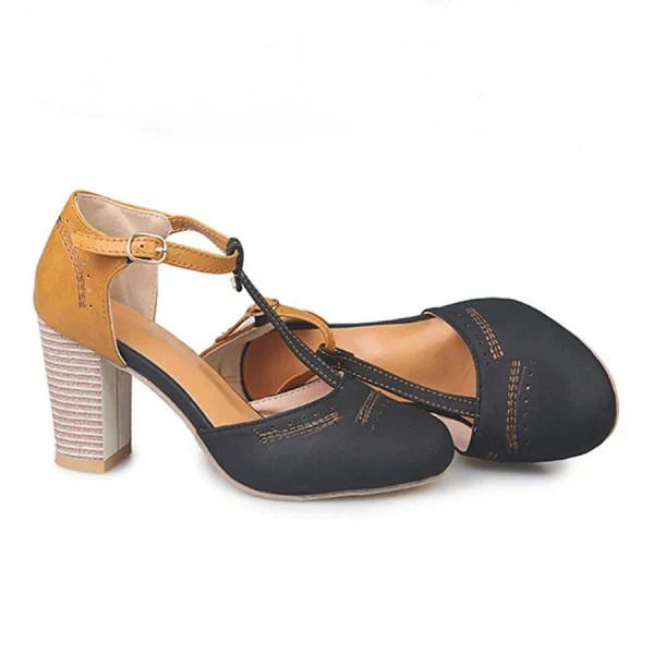 Comfortable women's block heel shoes, providing orthopedic arch support and all-day comfort.