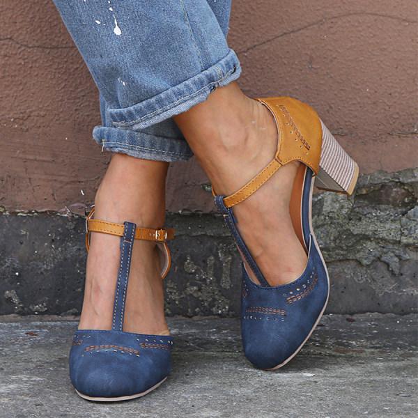 Versatile women's heeled shoes, designed for orthopedic comfort and all-day support with a stylish block heel.
