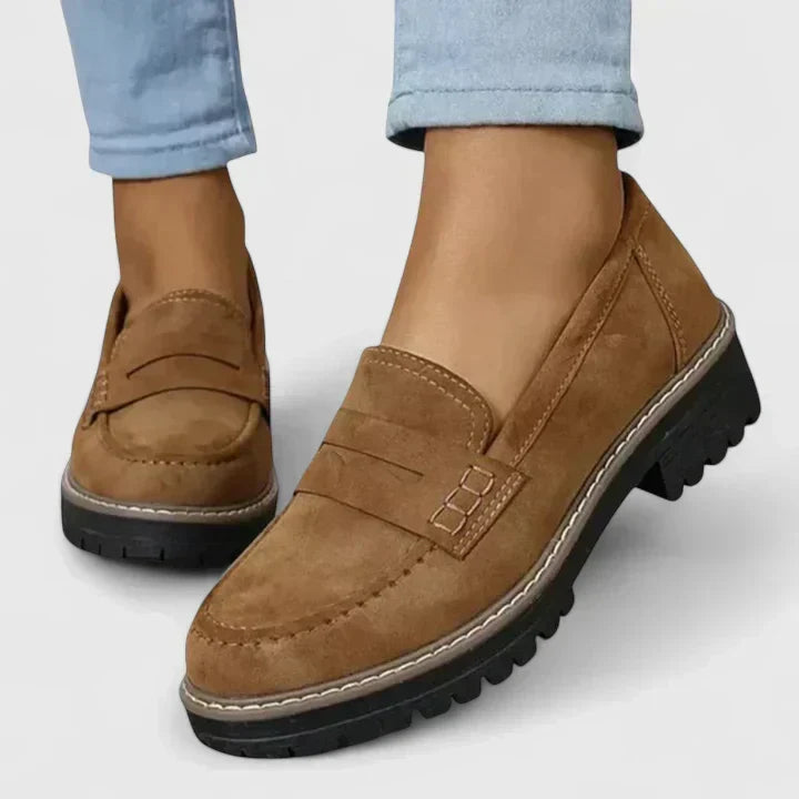 Versatile women's orthopedic flats, elegant slip-on design with cushioned support for office & walking.