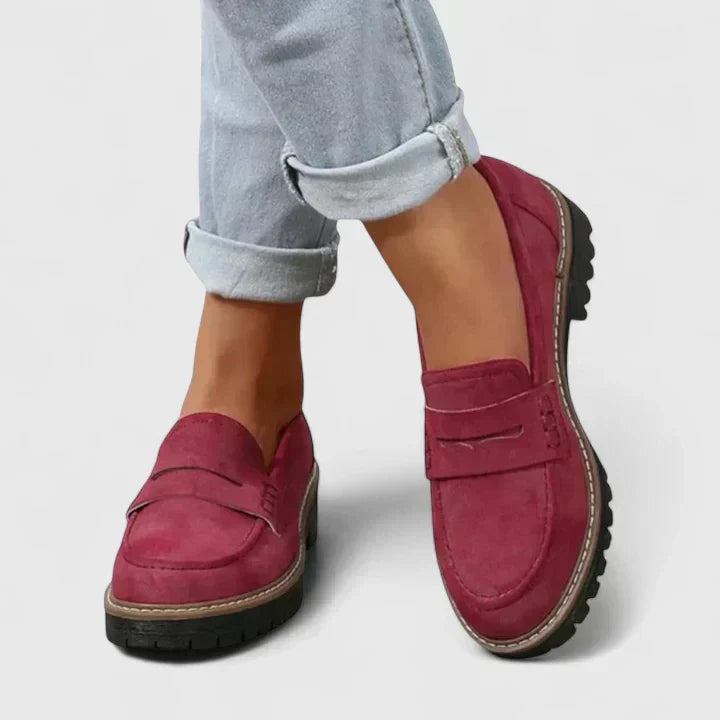 Stylish women's orthopedic slip-on loafers, cushioned for ultimate comfort & supportive everyday wear.