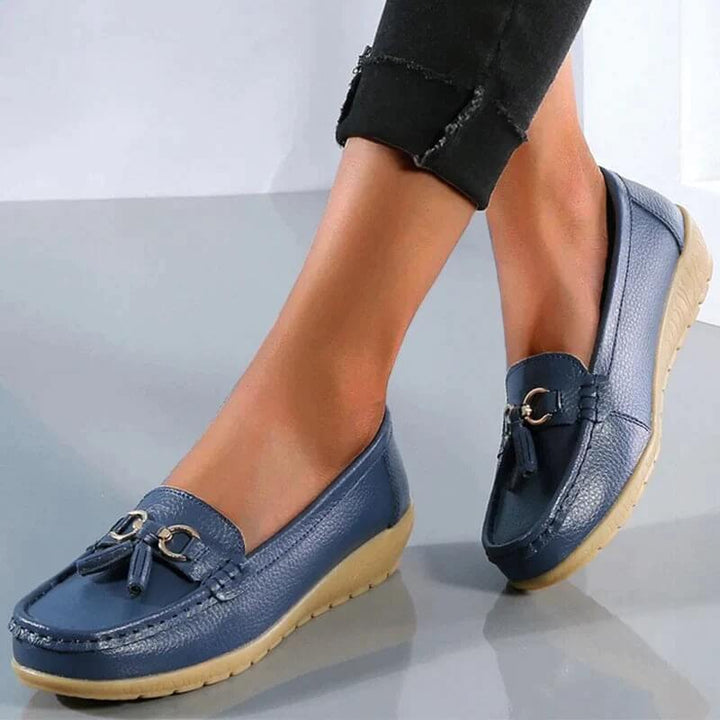 Elegant women's orthopedic dress loafers, combining sophisticated style with essential foot support and comfort.