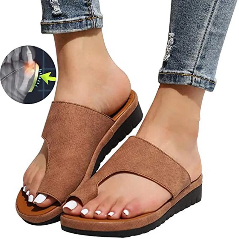 Women's orthopedic comfort sandals for bunion relief. Arch support for flat feet & heel spurs.