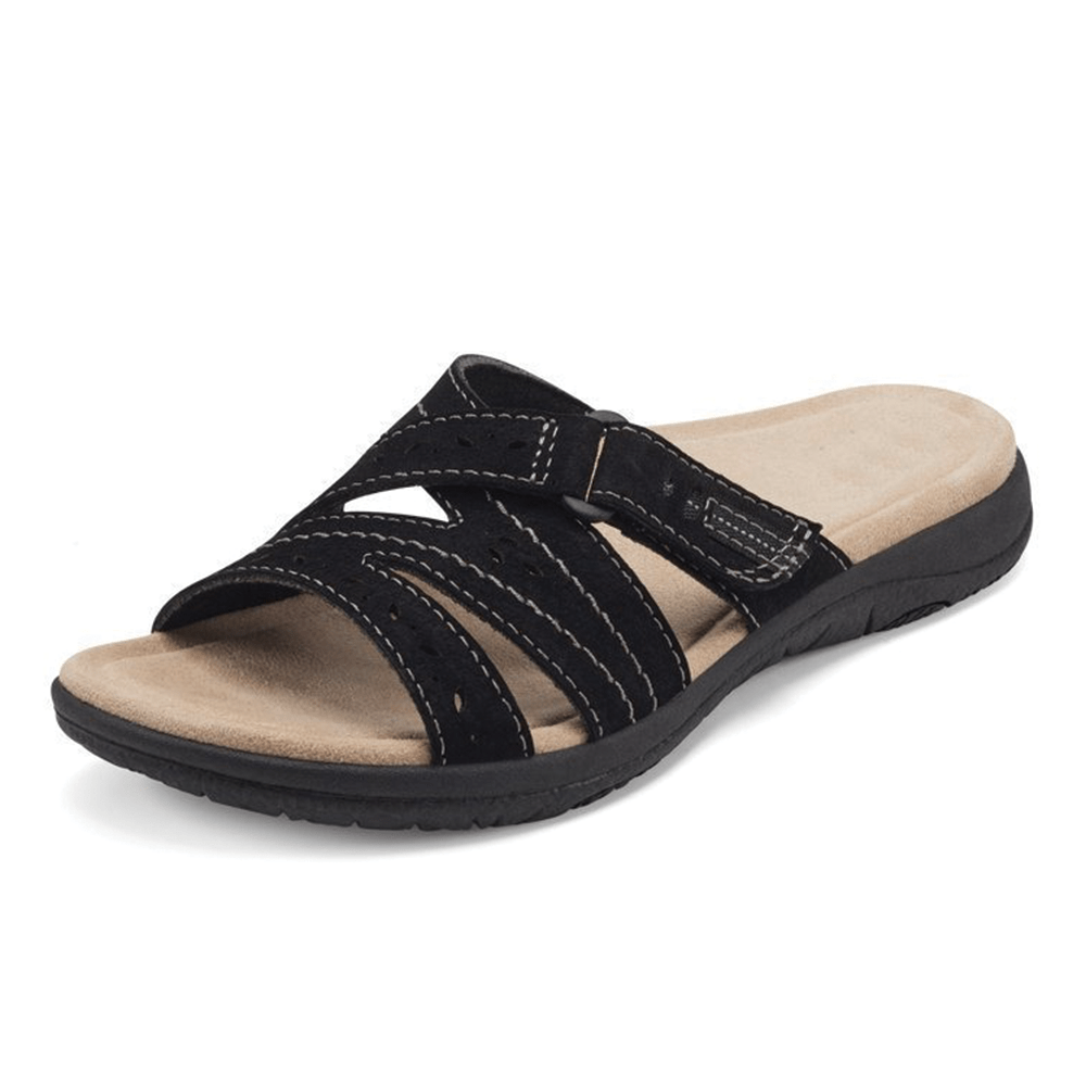 Comfortable women's orthopedic sandals with arch support, wide toe box for ultimate foot pain relief.