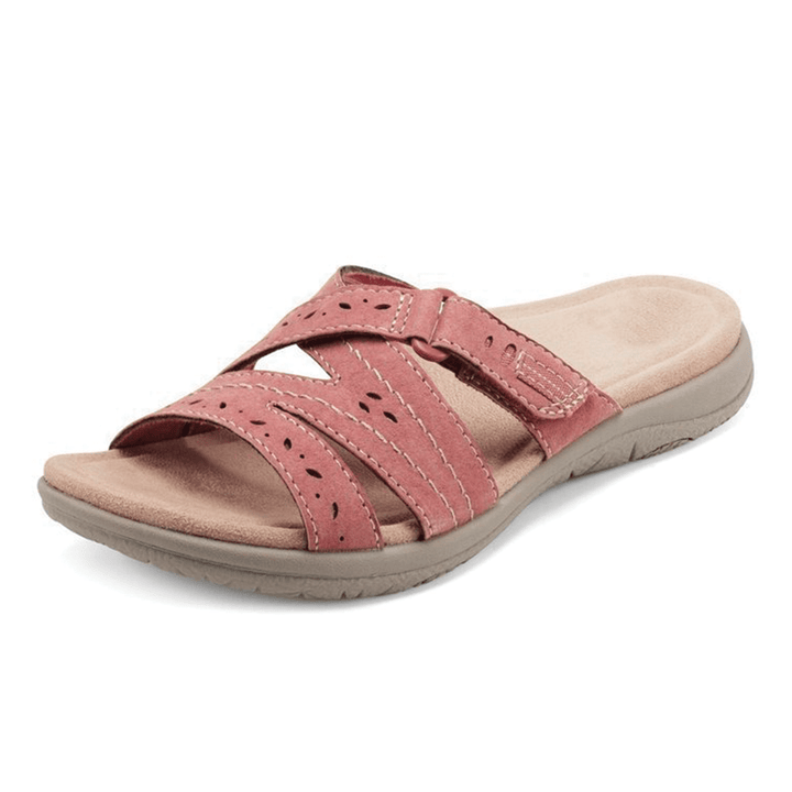 Supportive women's comfort sandals, wide toe box & arch support, ideal for foot pain relief.