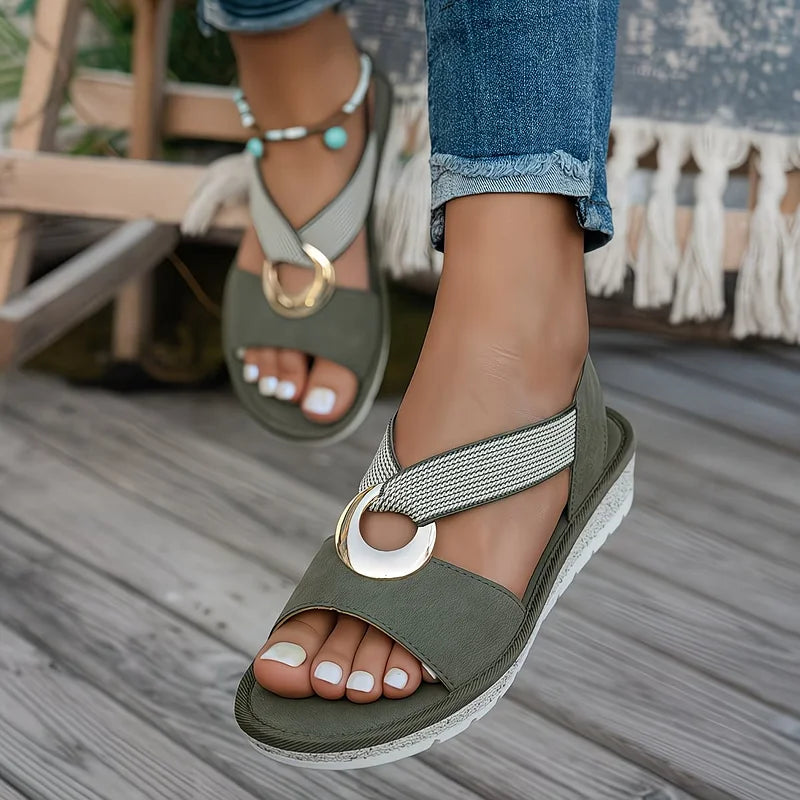 Women's flexible strap orthopedic sandals, providing therapeutic comfort and support for summer activities.