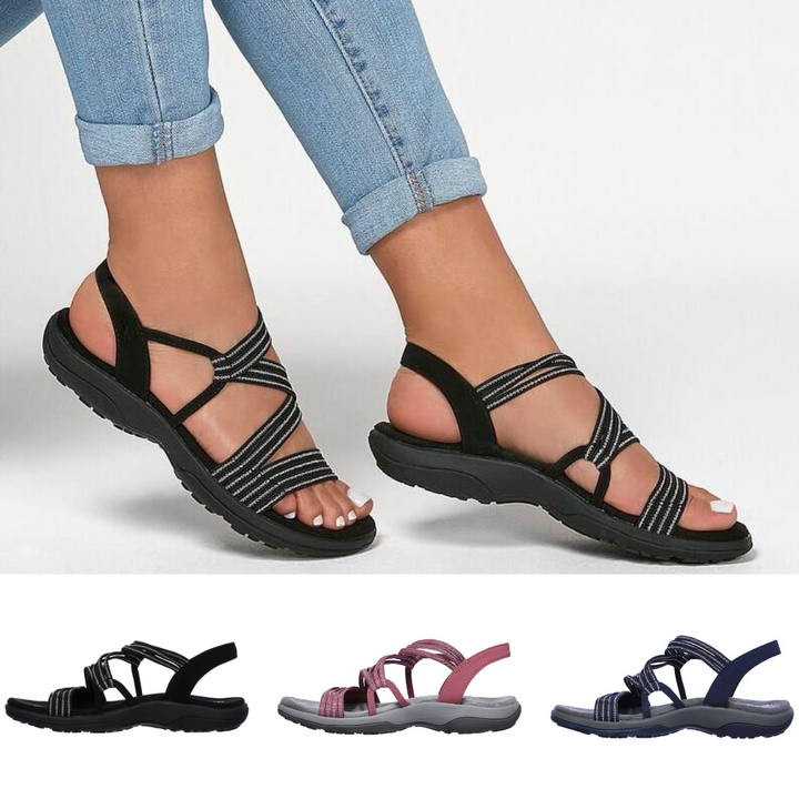 Women's orthopedic comfort strap sandals for all-day wear with arch support. Perfect for summer walking.