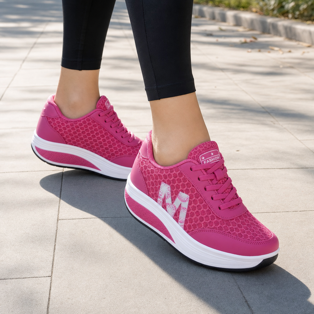 Comfortable women's orthopedic sneakers, ideal for walking, with advanced arch & corrective support.