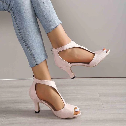 Women's orthopedic cushioned high heel shoes, offering stylish comfort and foot support.