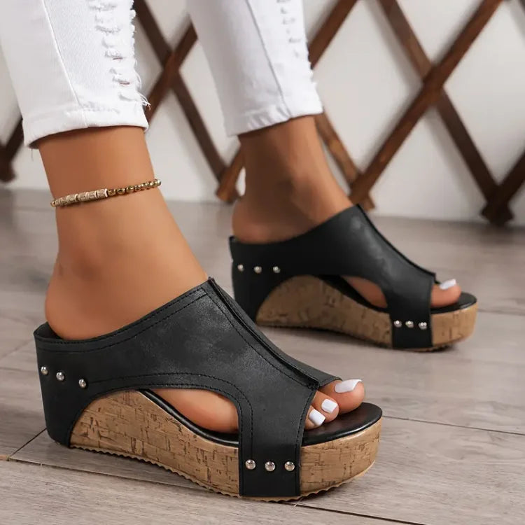Women's orthopedic cushioned sandals, grey, with arch support for all-day comfort & foot pain relief.