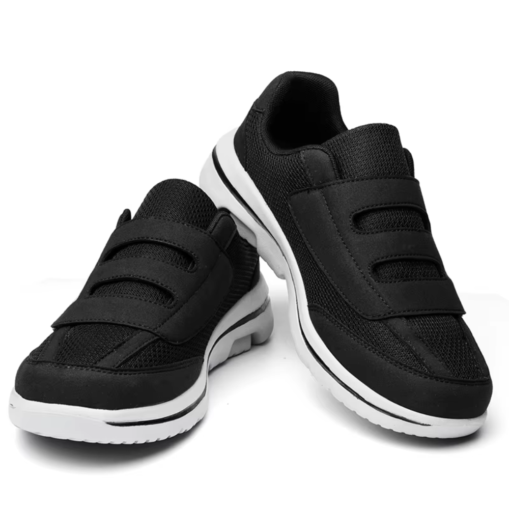 Ergonomic slip-on women's shoes, wide-fit, breathable mesh, suitable for daily walking.