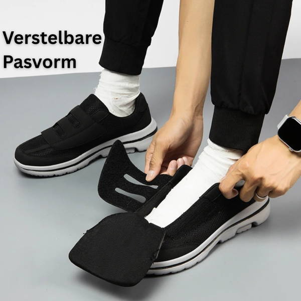 Supportive women's walking shoes, breathable mesh, wide fit, ideal for daily comfort.