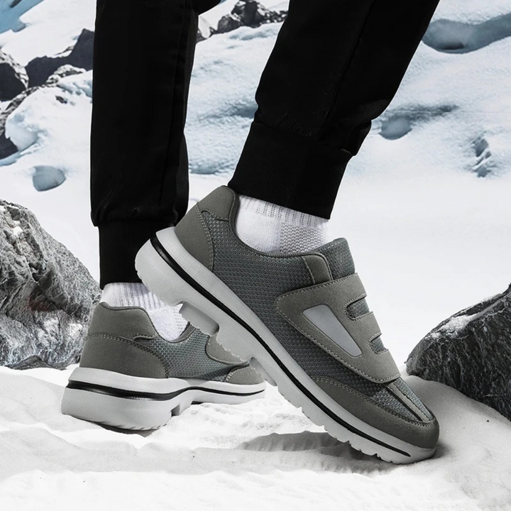 Breathable mesh women's shoes with adjustable strap, orthopedic support, perfect for walking.