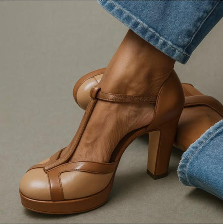 Women's orthopedic heeled sandals with ankle strap, open toe, arch support for comfortable day to evening wear.