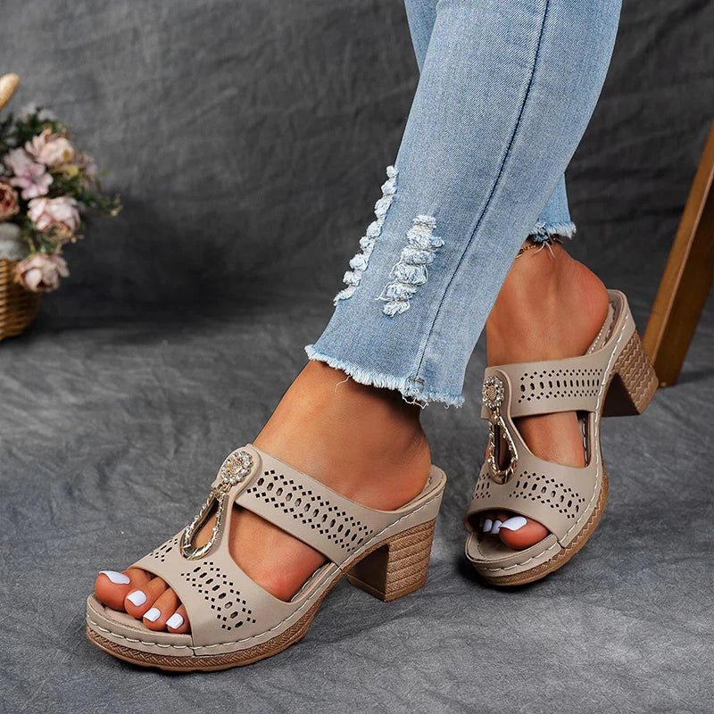 Elegant ladies' orthopedic wedge sandals, perfect for casual summer comfort.
